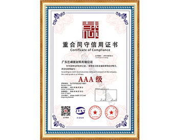 重合同守信用證書